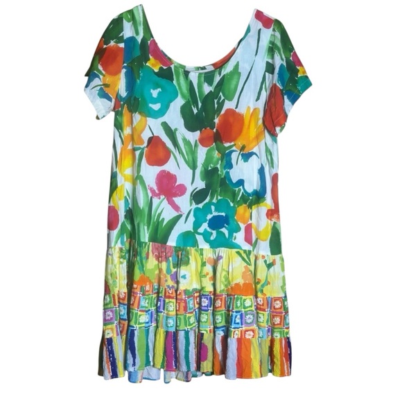 Jams World Multi Color Floral Ruffled Tiered Summer Dress Size XL 📦 - Picture 2 of 9